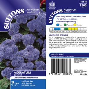 Suttons Ageratum Blue Mink Seed
