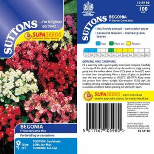 Suttons Begonia Devon Gems Mix F1 - Supacoat