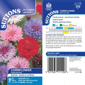 Suttons Seeds- Cornflower Polka Dot Mix