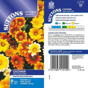 Suttons Gazania Super Hybrids Seeds