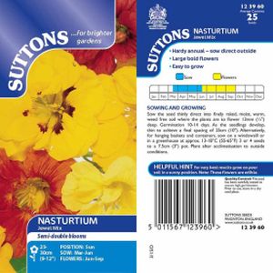 Suttons Nasturtium Jewel Mix