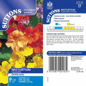 Suttons Nasturtium Tropical Mix