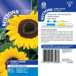 Suttons Sunflower Giant Yellow