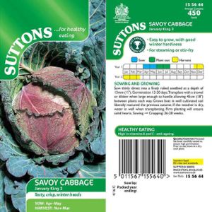 Suttons Veg Cabbage Savoy January King 3