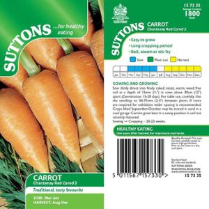Suttons Veg Carrot Chantenay Red Cored 2