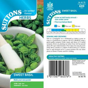 Suttons Herbs Basil Sweet