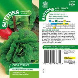 Suttons Veg Lettuce Winter Density Cos