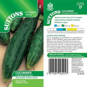 Suttons Veg Cucumber Burpless Tasty Green F1