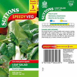 Suttons Veg Speedy Seeds Leaf Salad Stir Fry Mix