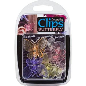 Growth Butterfly Clip (6) Assorted Colours