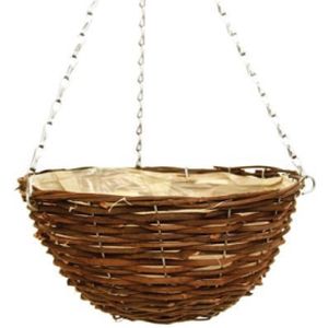 Fargro Rattan Hanging Basket 14"