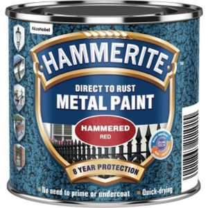 Hammerite Direct to Rust Metal Paint Hammered Red 250ml