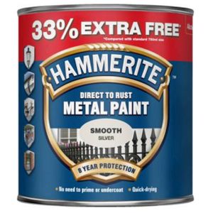 Hammerite Smooth Silver 750ml + 33%