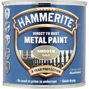 Hammerite Direct to Rust Metal Paint Smooth Gold 750ml