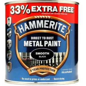 Hammerite Smooth Black 750ml + 33%
