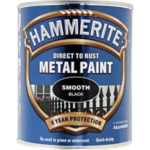 Hammerite Direct to Rust Smooth Black Metal Paint 750ml