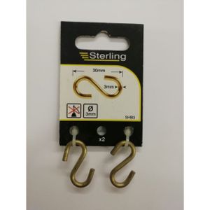 Sterling 3mm S Hooks Brass Plated (2)