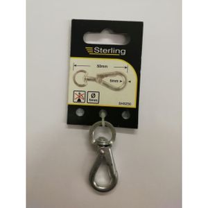 Sterling 5mm X 50mm Spring Hook To Swivel Bzp