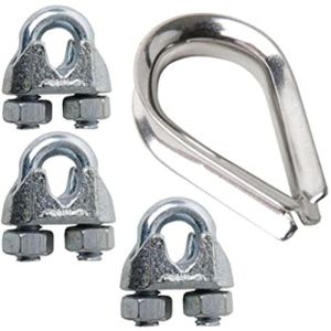 Sterling  3mm Wire Rope Clamps & Thimble Set