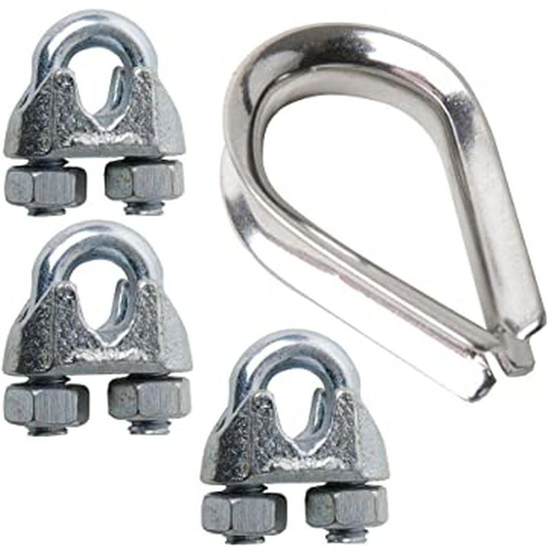 Sterling 3mm Wire Rope Clamps & Thimble Set - Coolings Garden Centre