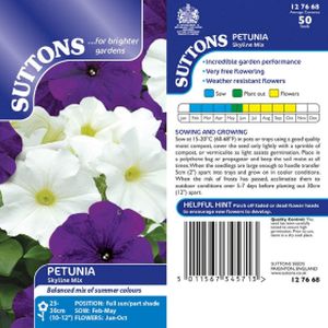 Suttons Petunia Carpet Skyline Mix