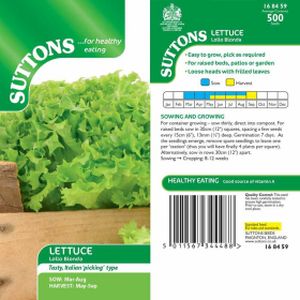 Suttons Lettuce Seeds - Lollo Biondi
