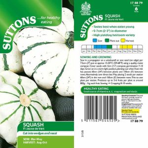 Suttons Squash Seeds - Jaune De Vert