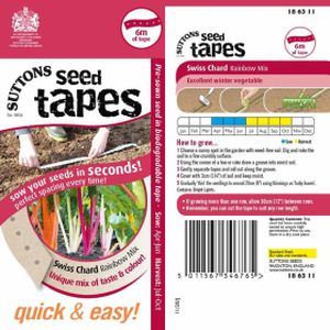 Suttons Seed Tape Chard Rainbow