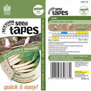 Suttons Seed Tape Successional Harvest Leeks