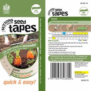 Suttons Seed Tape Successional Harvest Carrot