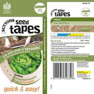 Suttons Seed Tape Successional Harvest Lettuce