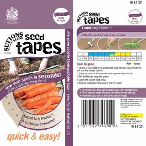 Suttons Seed Tape Carrot Early Nantes