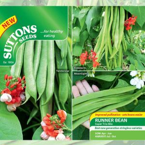 Suttons Runner Bean Seeds - Super Trio Mix