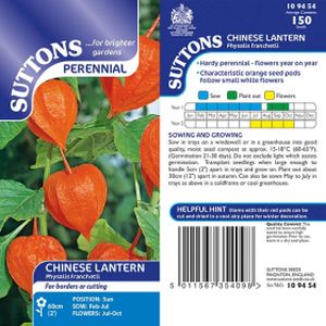 Suttons Chinese Lantern Seeds - Physalis Franchetii