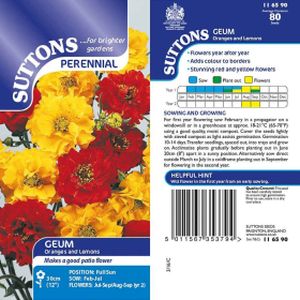 Suttons Geum Seeds - Oranges And Lemons