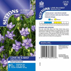 Suttons Love-In-A-Mist Seeds - Blue Stars