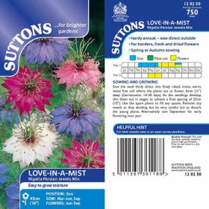 Suttons Love-In-A-Mist Seeds - Nigella Persian Jewels