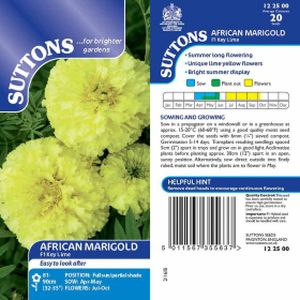 Suttons African Marigold Seeds - F1 Key Lime