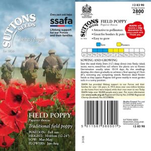 Suttons Poppy Seeds - Field Poppy - Papaver Rhoeas (ssafa)
