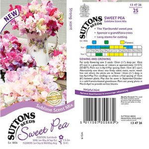 Suttons Sweet Pea Seeds - Sublime Scent Mix