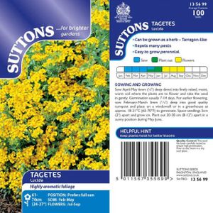Suttons Tagetes Seeds - Lucida