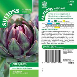 Suttons Artichoke Seeds - Purple De Provence