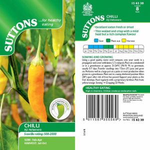 Suttons Pepper Chilli  Seeds - Aji Habanero