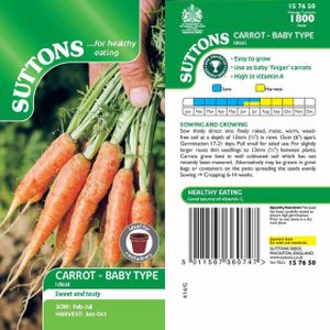 Suttons Carrot Seeds - Ideal Red