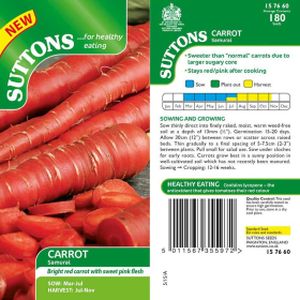 Suttons Carrot Seeds - Samurai