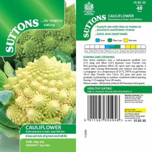 Suttons Cauliflower Seeds - Romanesco White And Green