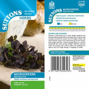 Suttons Herb Microgreens Basil Dark Opal