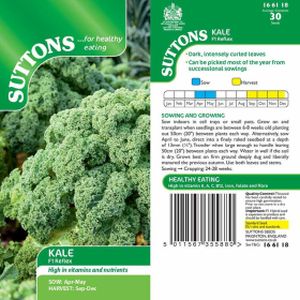 Suttons Kale Seeds - F1 Reflex