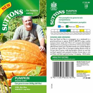 Suttons Pumpkin Seeds - Atlantic Giant