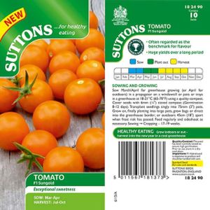 Suttons Tomato Seeds - F1 Sungold